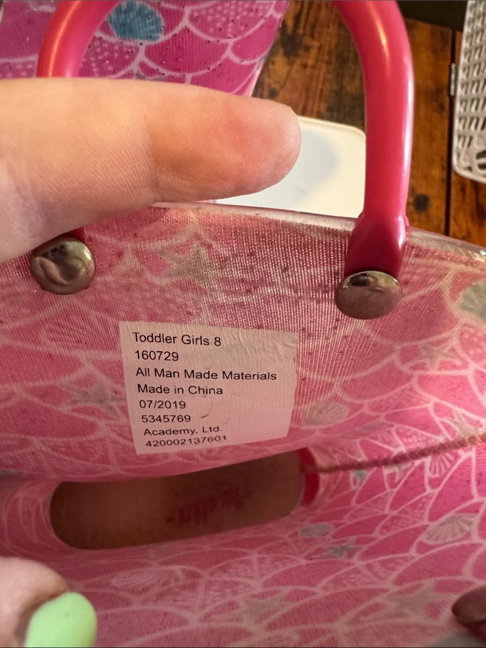Kids Pink Glitter Rain Boots with Star Pattern